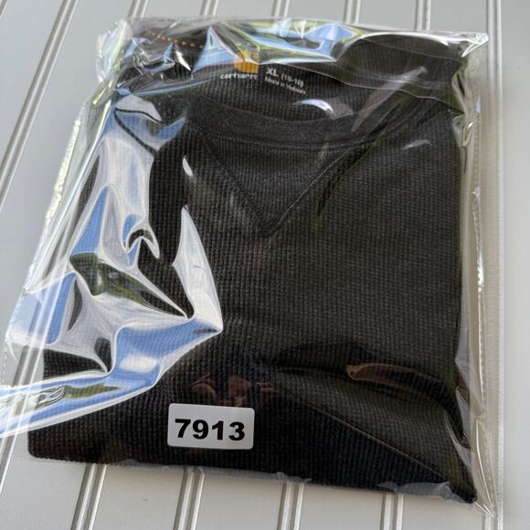 Carhartt Size XL Gray Waffle knit pullover top with cuff button detail A++ - Picture 10 of 10